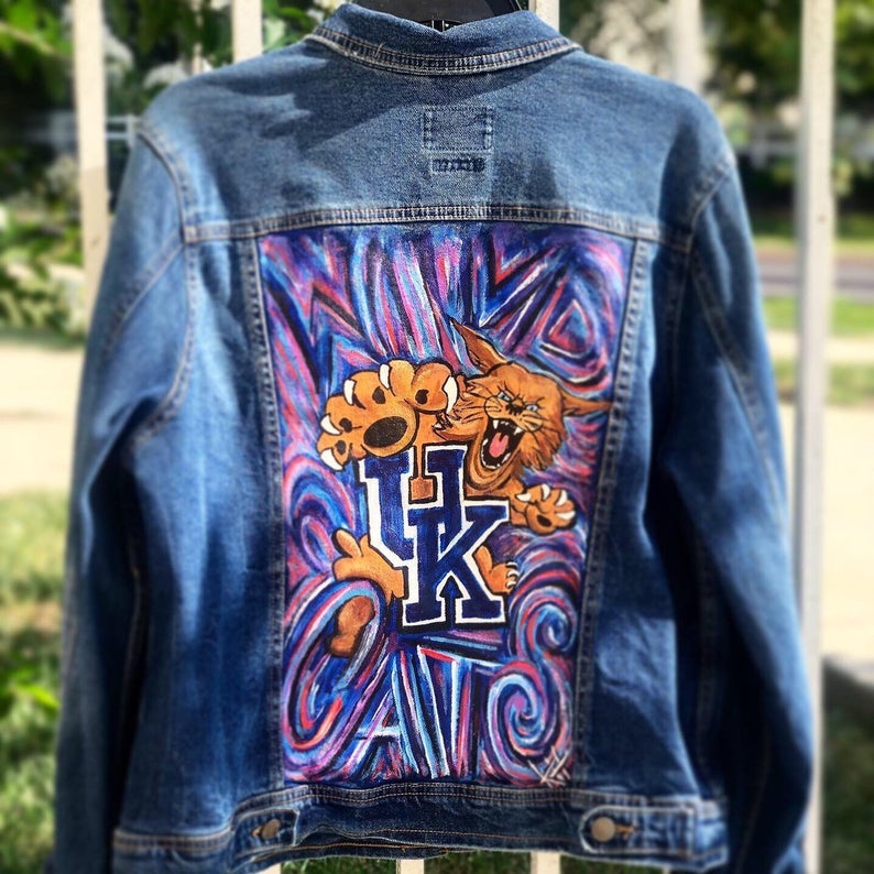 Lsu Painted Jean Jacket Custom Painted University Of Kentucky Jean