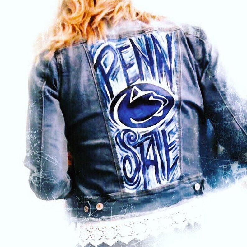 Painted jean jacket top