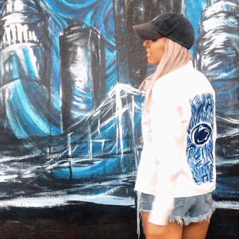 Custom Painted Penn State Jean Jacket
