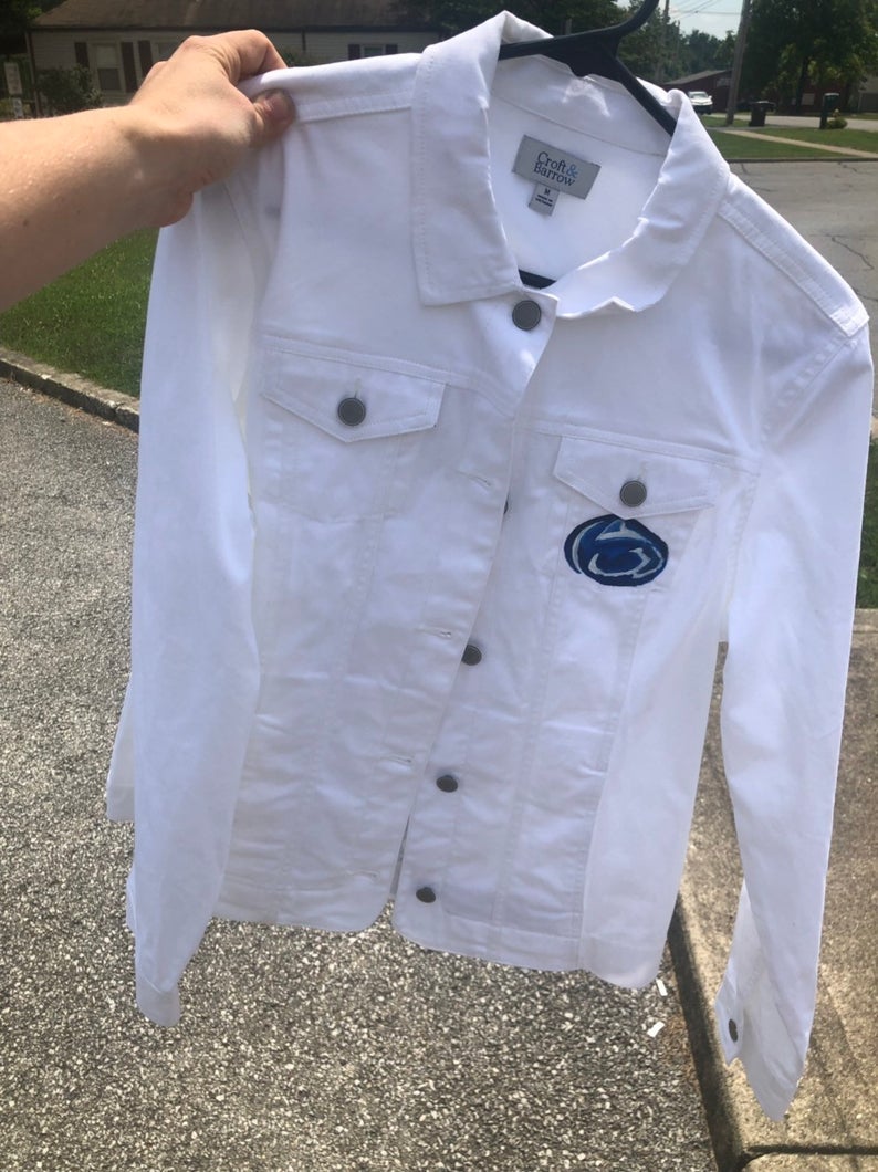 Custom Painted Penn State Jean Jacket Kaitlin Hennessy Art